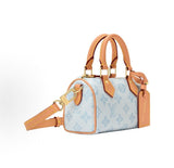 2026 Bleu Courrier  Monogram Origine Special Jacquard Canvas Nano Speedy Mini Handbag M28323
