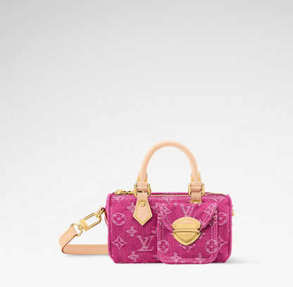 2026 Fuchsia Monogram Denim Mini Pillow Bag M27603