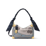 2026 Beige Printed Canvas Side Trunk MM Handbag M28749