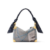 2026 Beige Printed Canvas Side Trunk MM Handbag M28749