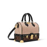 2026 Beige Stripe Fabric Speedy Bandoulière 22 Handbag M28761